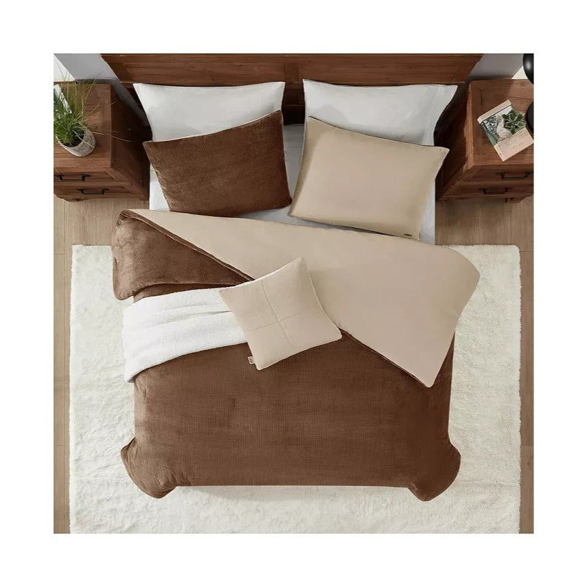 UGG Brody Reversible Full / Queen Comforter Set 5 Piece Plush MSRP $170