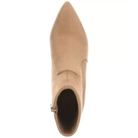 Lydiaa Pointed Toe Block Heel Booties Camel On 34th Color Camel Zip Up $98