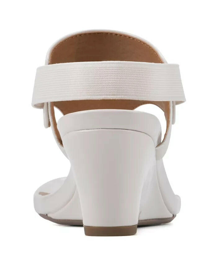 White Mountain Womens All Dres Wedge Sandals White Size 9.5 MSRP $79