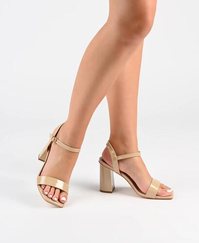 Journee Collection Tivona Sandals Heels – Women’s White Open Toe, Size 10