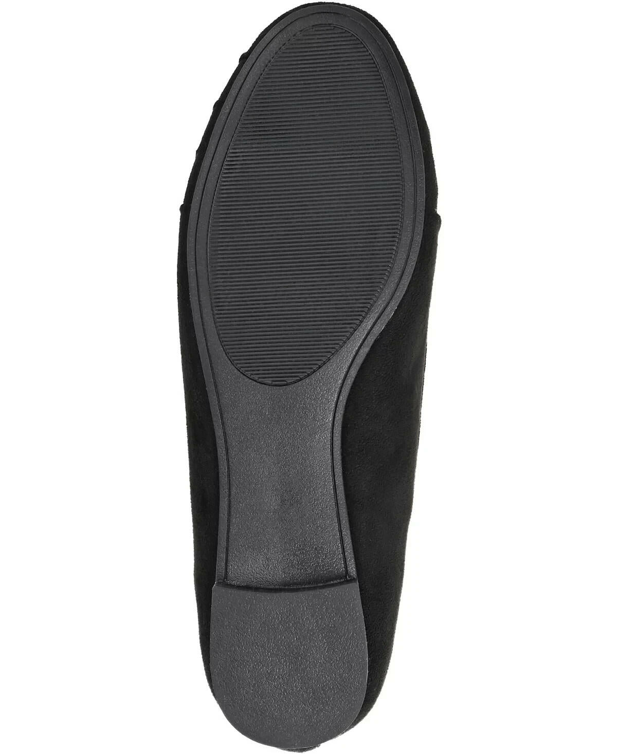 Journee Collection Women's Tannya Ruched Ballet Flats Black 9 MSRP $39