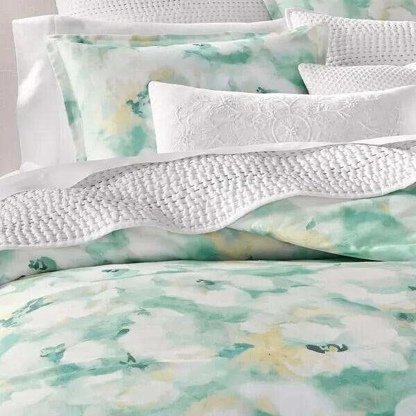 Sky Freya Inky Floral Duvet Cover Set Queen Blue Green Floral MSRP $349