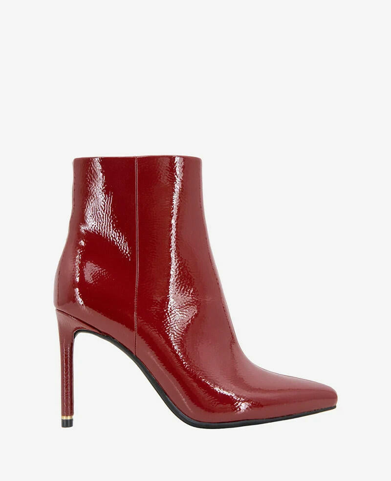 Quincy Patent Heel Ankle Bootie Rio Red Size 9 New MSRP $169