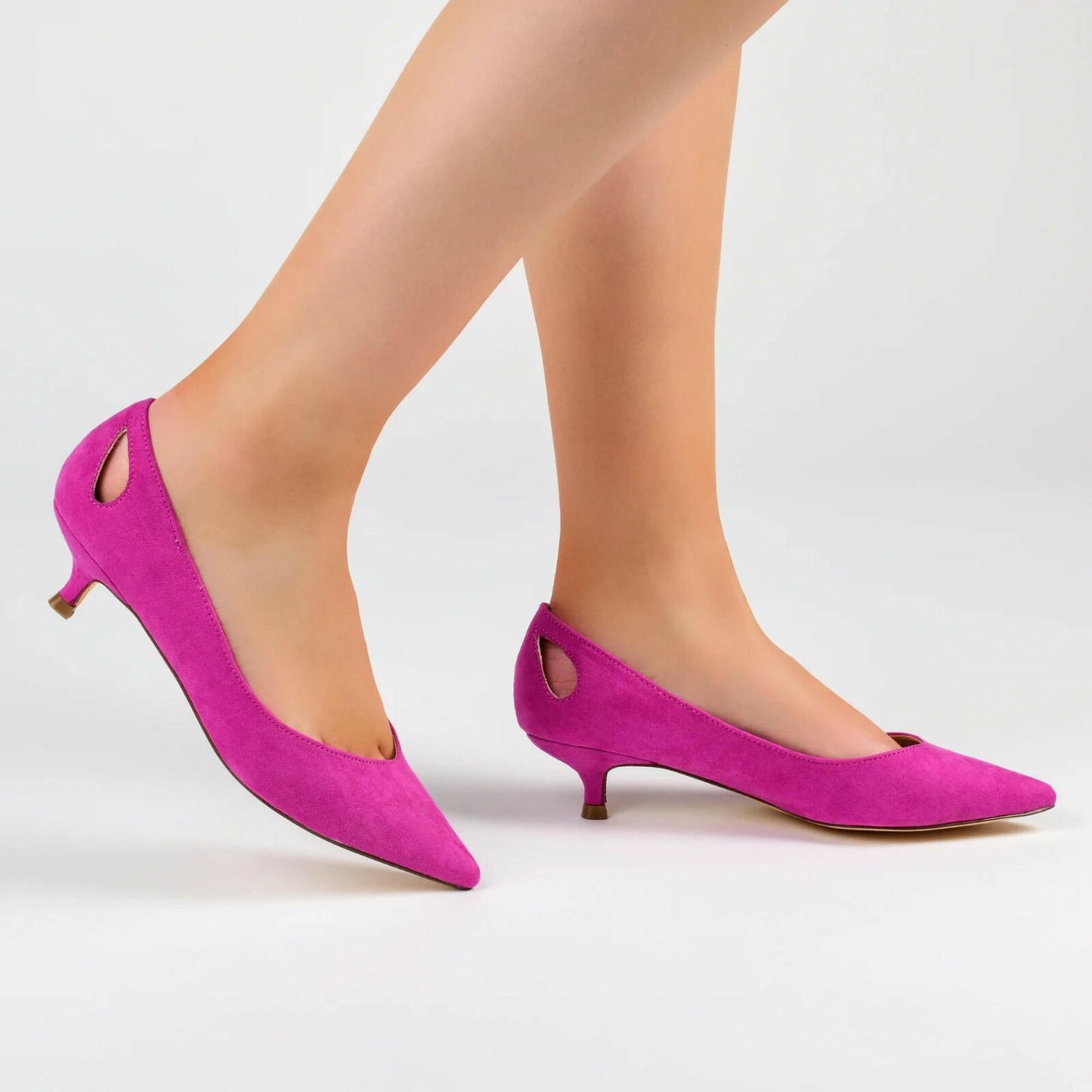 Journee Collection Womens Goldie Kitten Heel Pumps Nude 12 New $60