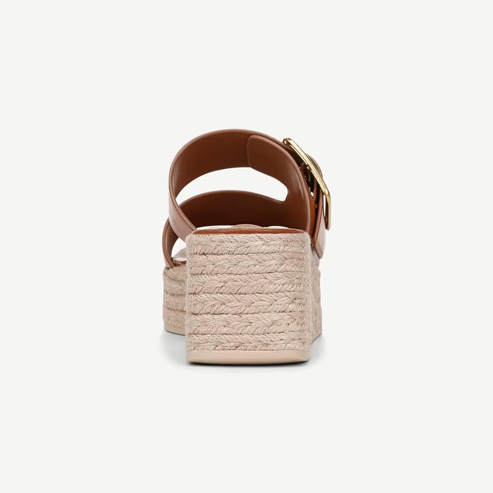 Franco Sarto Womens Taziana Espadrille Slide Sandals Brown 5.5 New $115