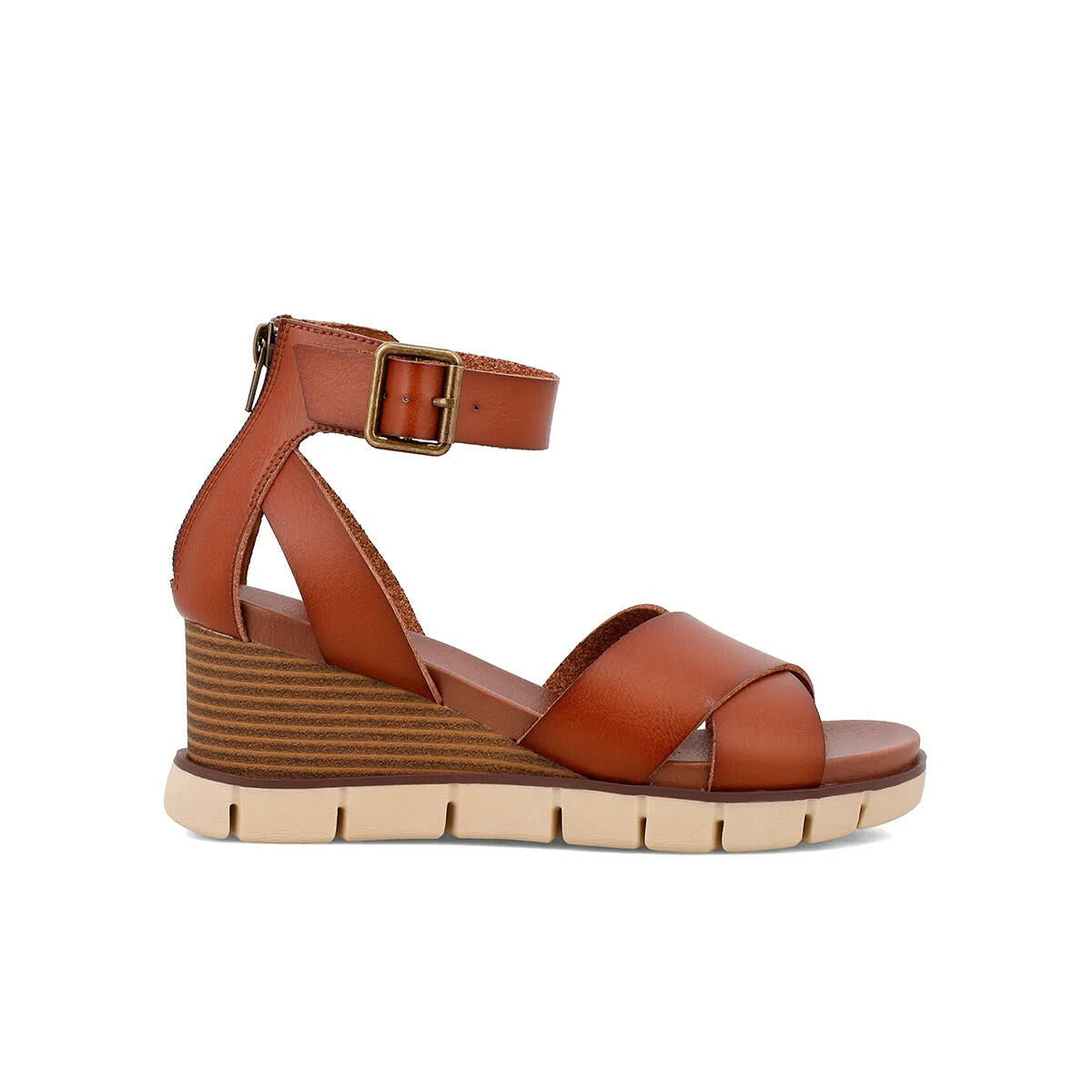 MIA Womens Lauri Wedge Sandals Brown Size 9 Platform Heel $69