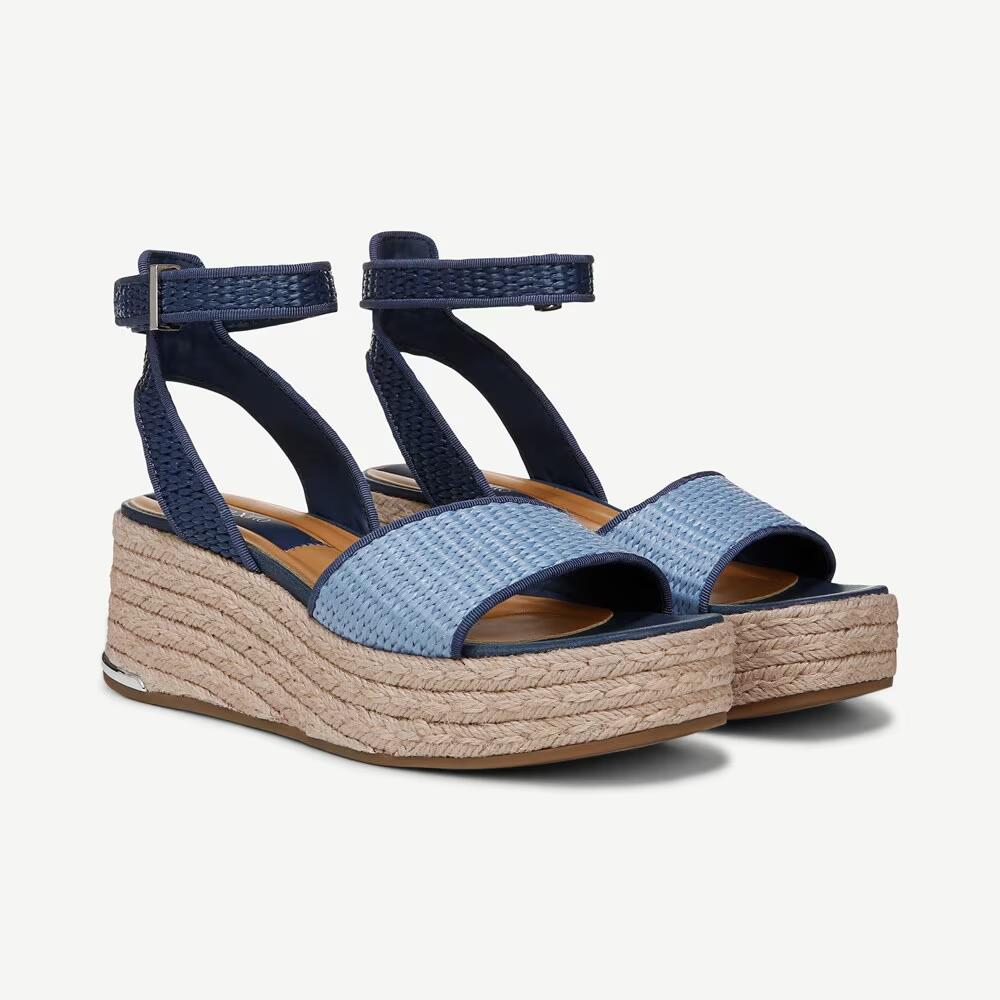 Franco Sarto Womens Tiffany Platform Espadrille Sandals Blue 11 $120