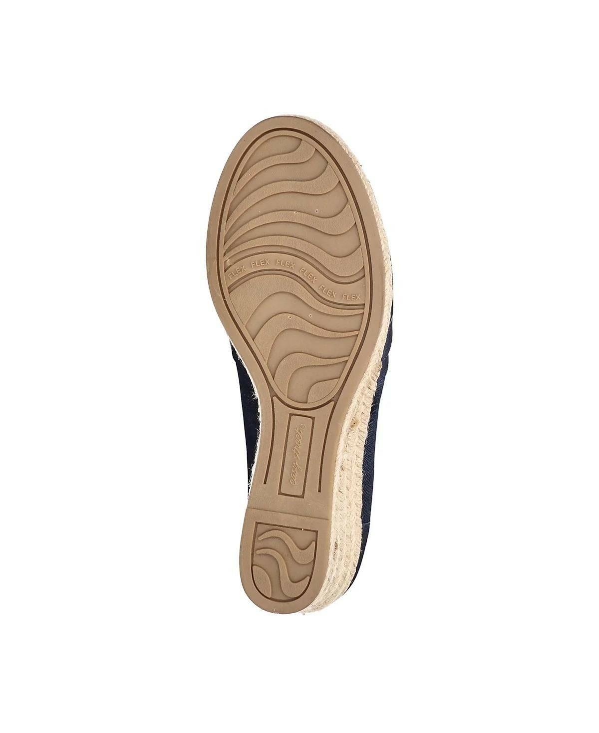 Easy Street Jasper Espadrille Sandals Women’s Comfort Wedge Shoes Navy 10W – MSR