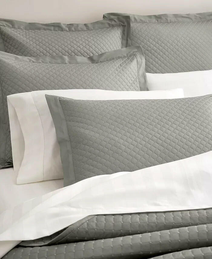 Charter Club Quilted Cotton 3-Pc Coverlet Set Full/Queen Smoke Gray $170