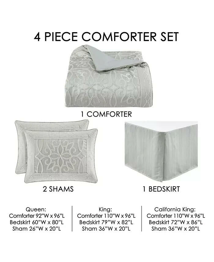 Five Queens Court Shelburne Comforter Set Queen Spa Blue $700