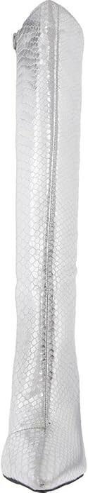I.N.C. Rajel Snake Print Knee High Boots Silver 7.5 Stiletto Heel $99