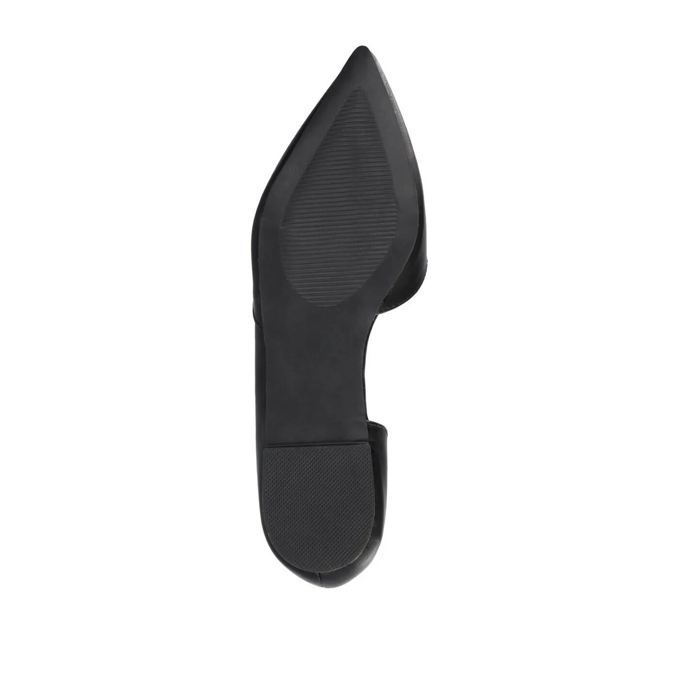 Journee Collection Cortni Dorsay Flat Black 7.5 Vegan Leather $100