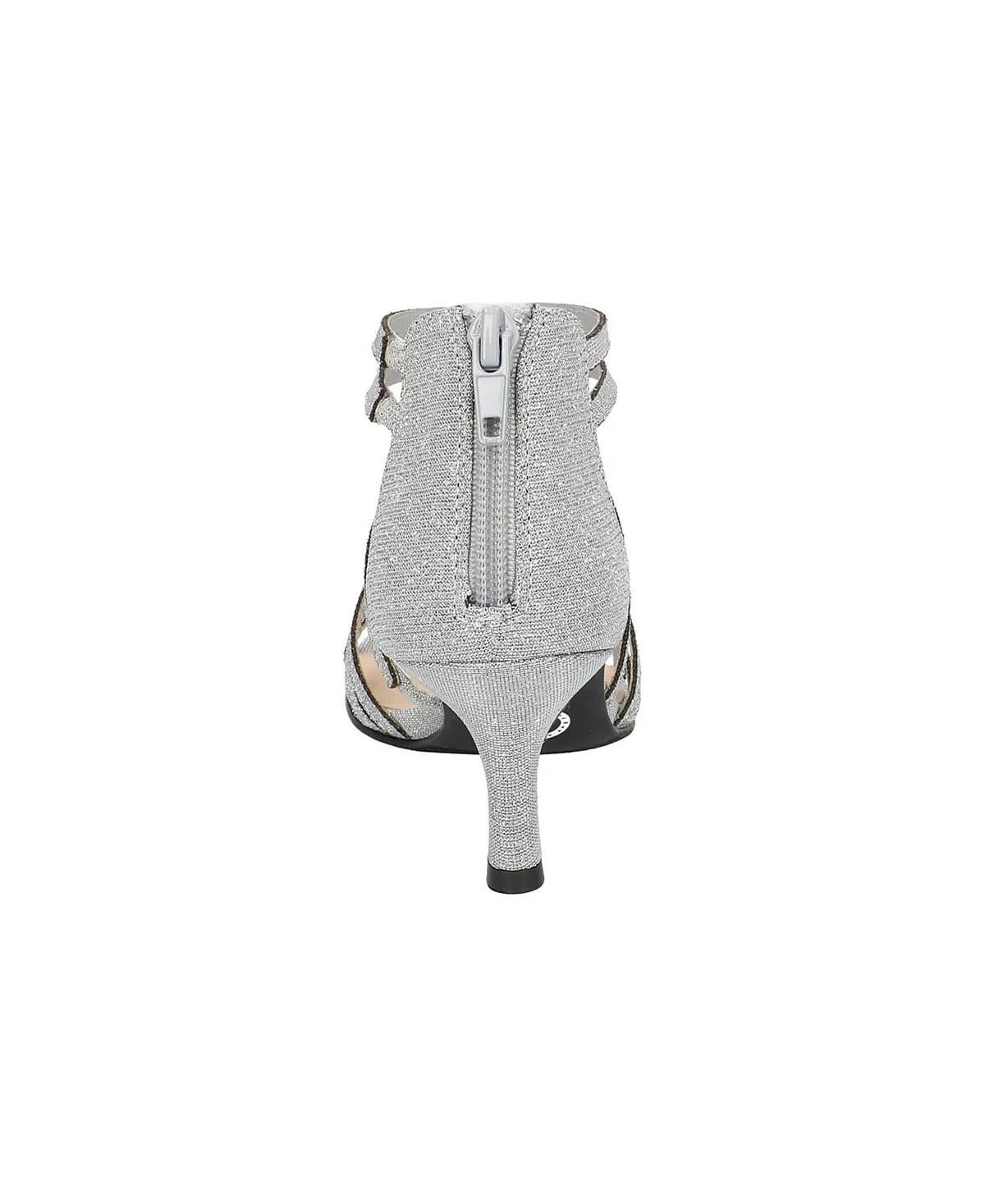 Bella Vita Womens Karlette Dress Sandals Silver 8W Stiletto Heel MSRP $85