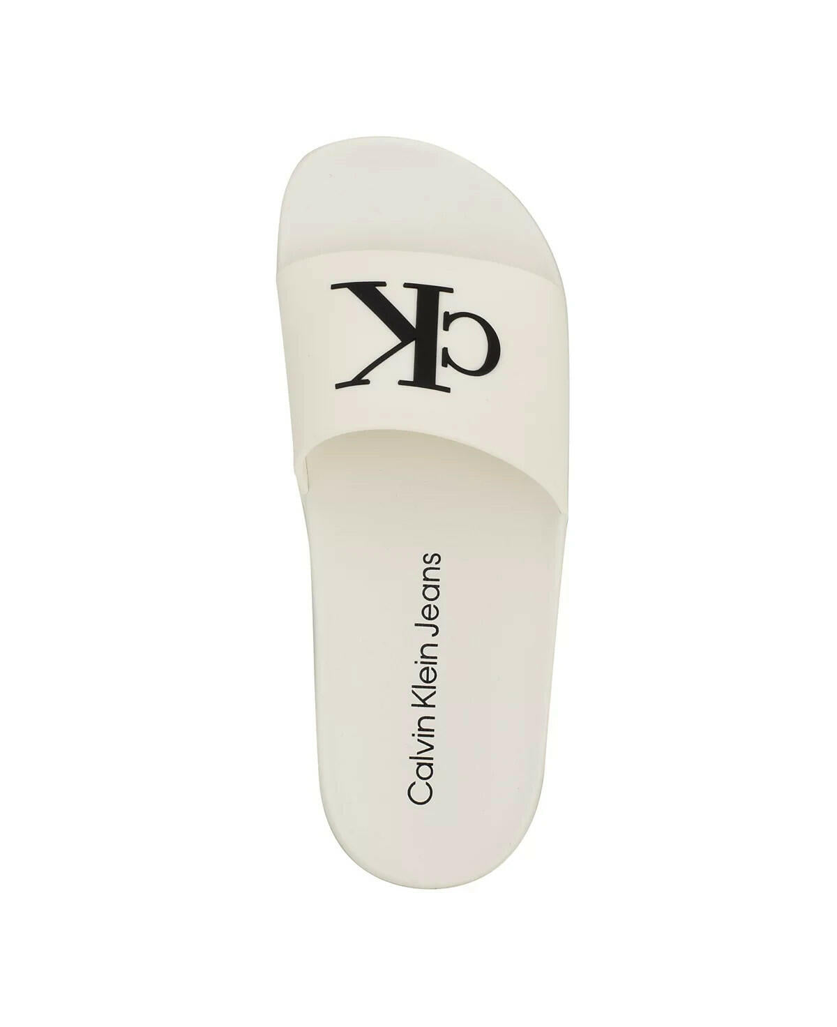Calvin Klein Arin Logo Slide Sandals White Women’s Size 8M Slip-On MSRP $45