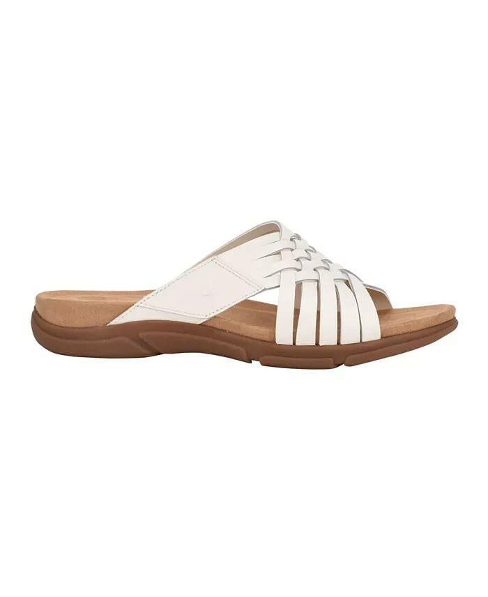 Easy Spirit Meadow Woven Slip On Sandal Ivory Cream 8.5 New $69