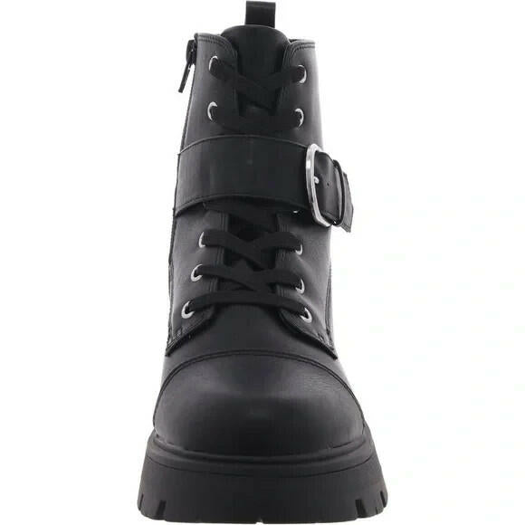 Sun Stone Sun Stone Womens Rickyy Combat Booties Black 6.5 MSRP $79