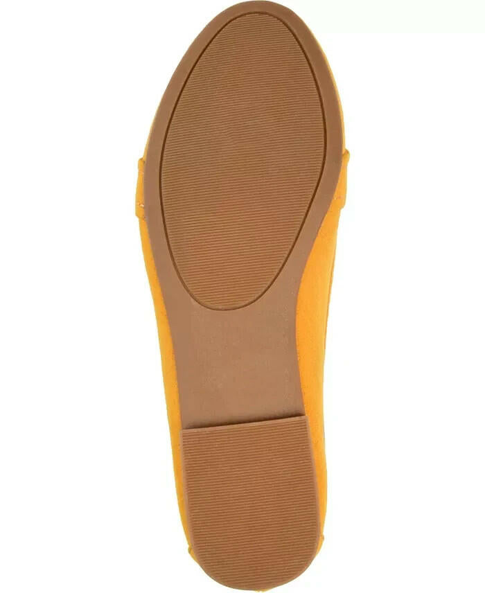 Journee Collection Marci Slip On Flat Mustard Yellow 7.5 Wide New $70