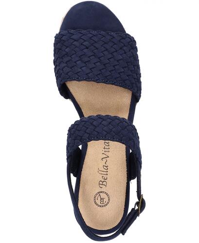 Bella Vita Mariella Espadrille Wedge Sandals Women’s Navy Sz 6