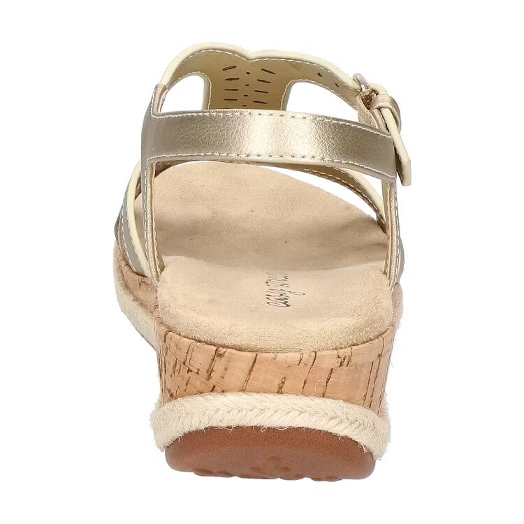 Easy Street Womens Dorinda Wedge Sandals Gold Size 9.5 New $70