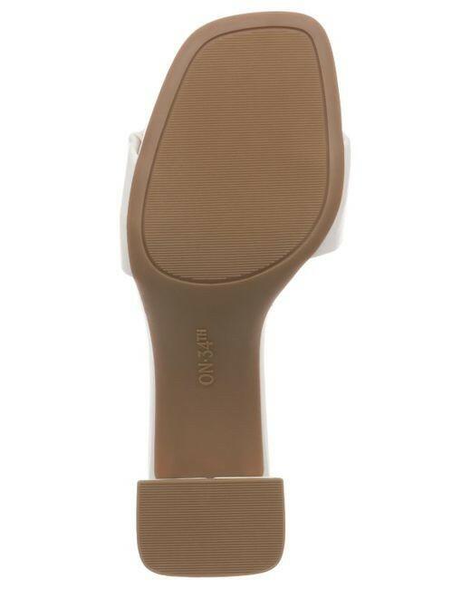 On 34th Womens Salliee Ruffled Block Heel Sandals White 9 New $69