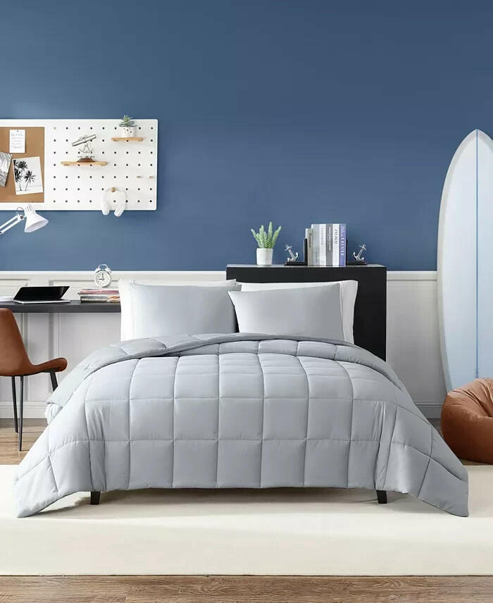 Nautica Longdale 3-Pc King Comforter Set Gray Reversible MSRP $195