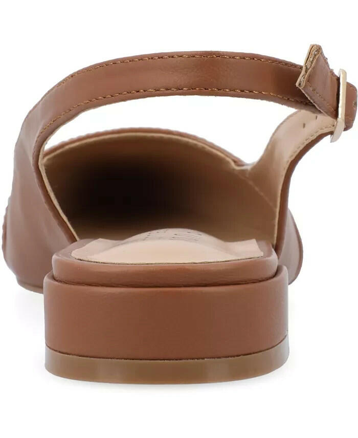 Journee Collection Womens Bertie Two Tone Slingback Flats Brown 11 New $84