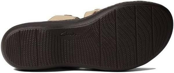 Clarks Lauriann Cove Leather Slide Sandal Tan Sand 8 Wide New $98