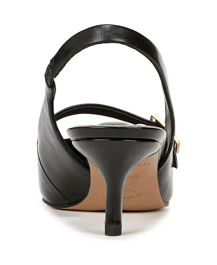 Franco Sarto Womens Khloe Kitten Heel Slingback Pumps Black 6 $125