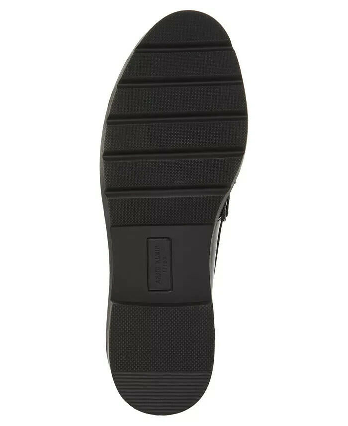 Anne Klein Womens Emmylou Lug Sole Loafers Black Patent 8.5 New $95