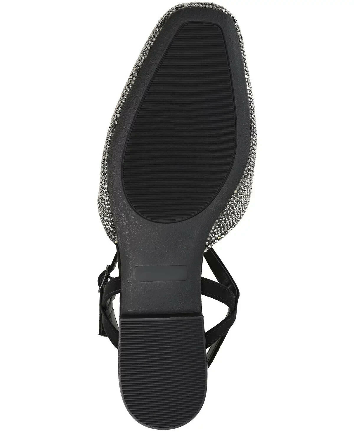 Journee Collection Nysha Rhinestone Flats Black Square Toe Women’s 11M MSRP $99