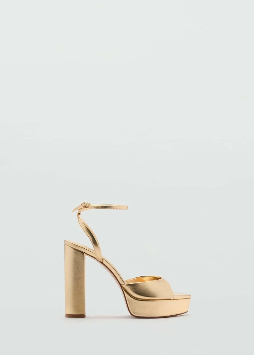 MNG Mango Womens Classic Platform Heels Gold EU 39 / US 8 New $100