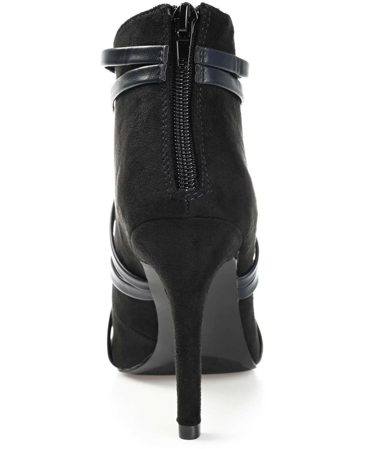 Journee Collection Samara Peep Toe Booties Women’s Stiletto Dress Shoes Black Si