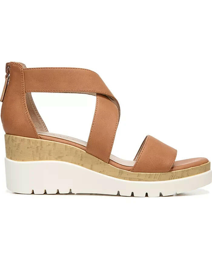 SOUL Naturalizer Goodtimes Wedge Sandal Tan Toffee 8W MSRP $120