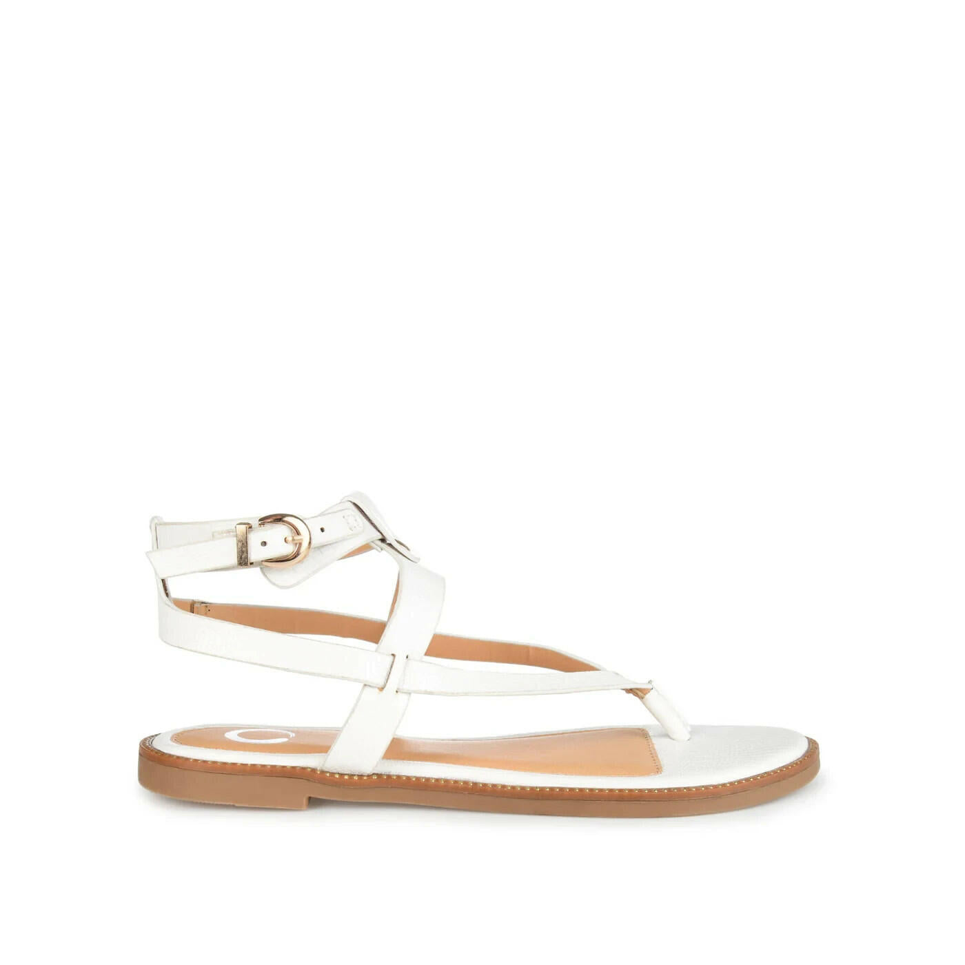 Journee Collection Women's Tangie Multi Strap Sandals White 6.5 MSRP $79