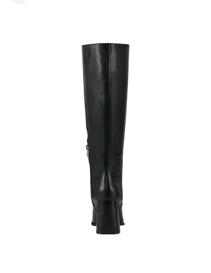 Marc Fisher Dacea Block Heel Dress Boots Black Size 7.5 Square Toe $279