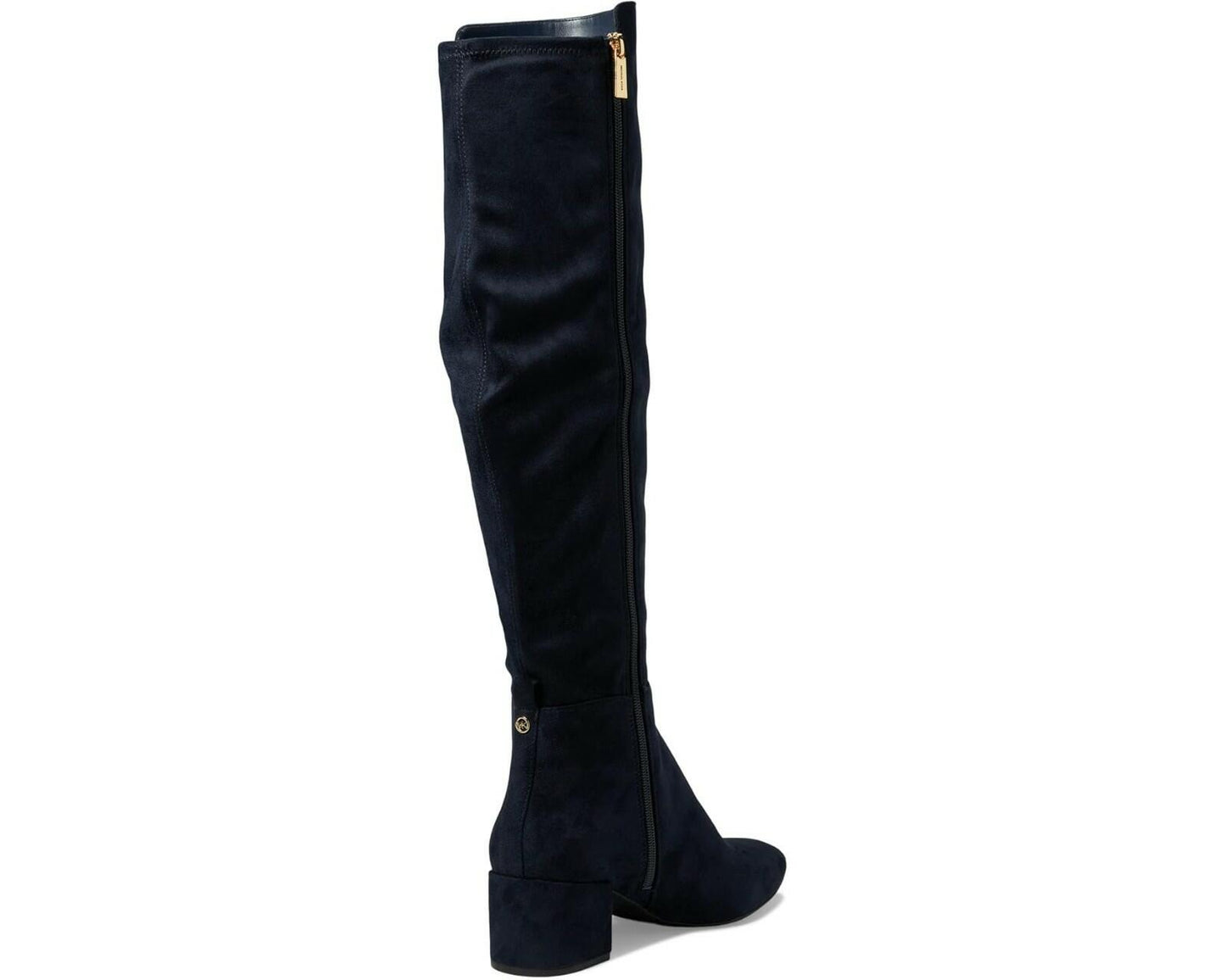 Michael Kors Braden Mid Boots Black Suede 5.5 Block Heel Tall Over the Knee $275