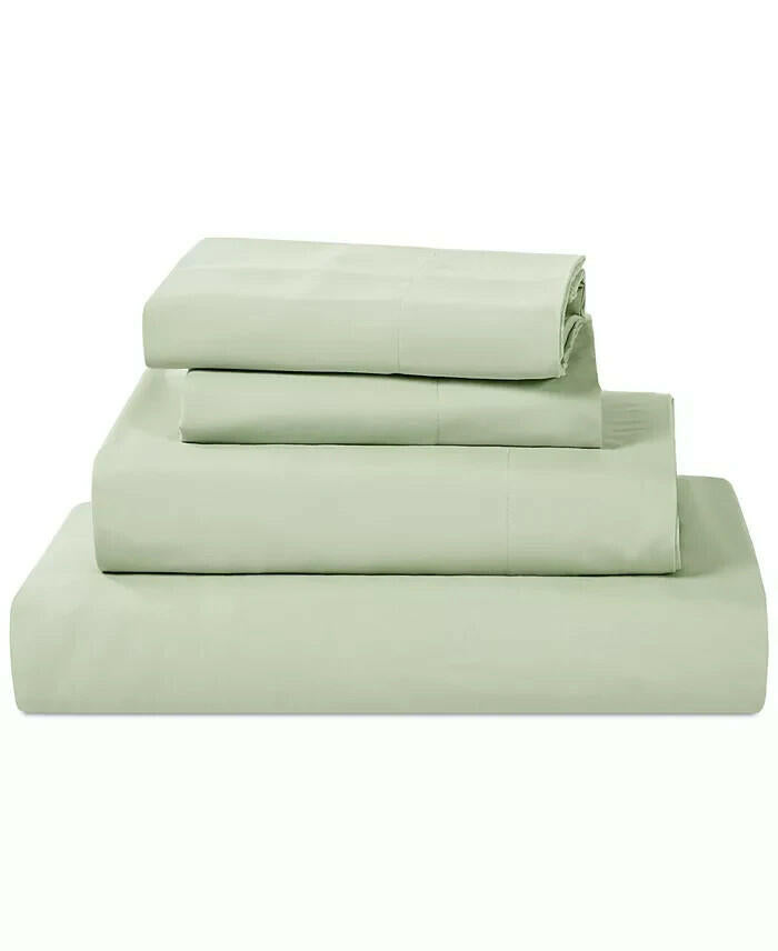 Sunham Microfiber King Sheet Set Solid Easy Care 4 Piece New $80