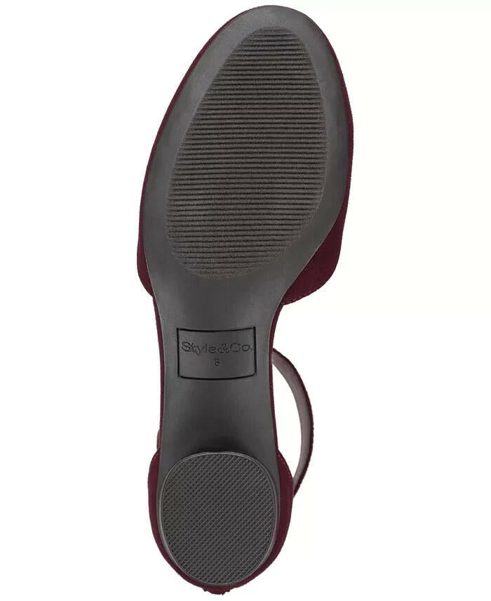 Style & Co Womens Alinaa Block Heel Dress Pumps Wine 8 New $80