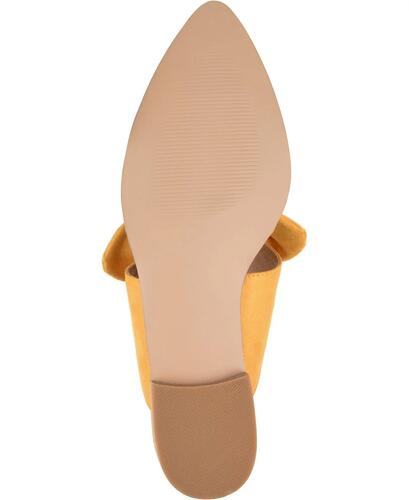 Journee Collection Telulah Flats – Women’s Mustard Microsuede, Size 6