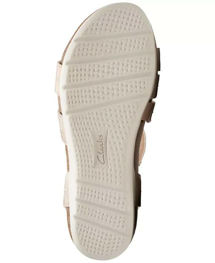 Clarks Calenne Clara Strappy Wedge Sandals 10 Wide Bronze MSRP $95