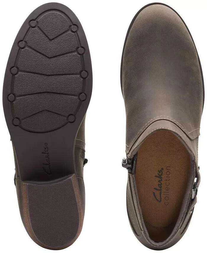 Clarks Womens Charleton Grace Ankle Booties Brown Size 8 New $129