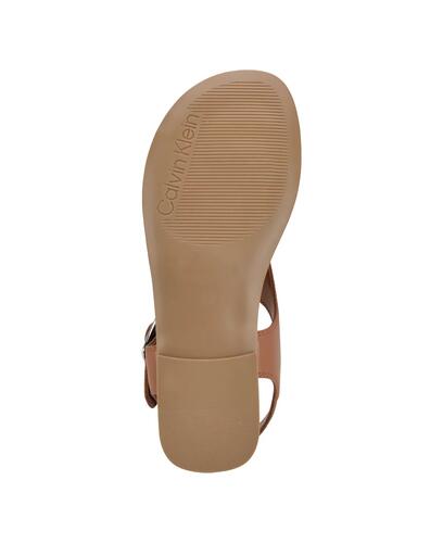 Calvin Klein Womens Moraca Flat Sandals Cognac Brown Size 7.5 New $89