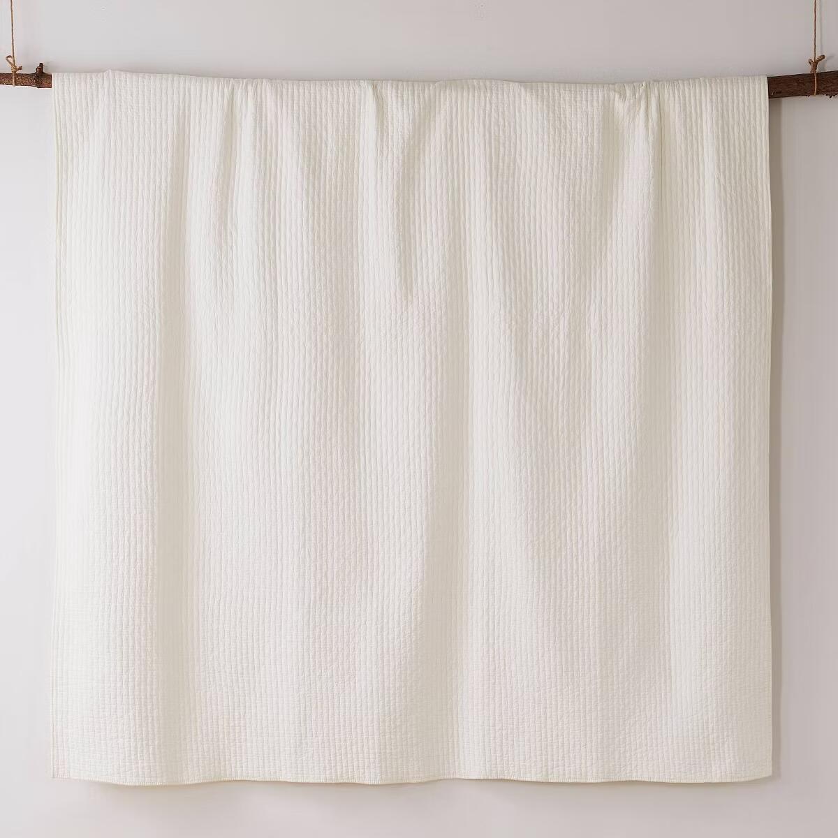 Industrial Shop Solid Quilt and Sham Set King Cream NEW $140.99