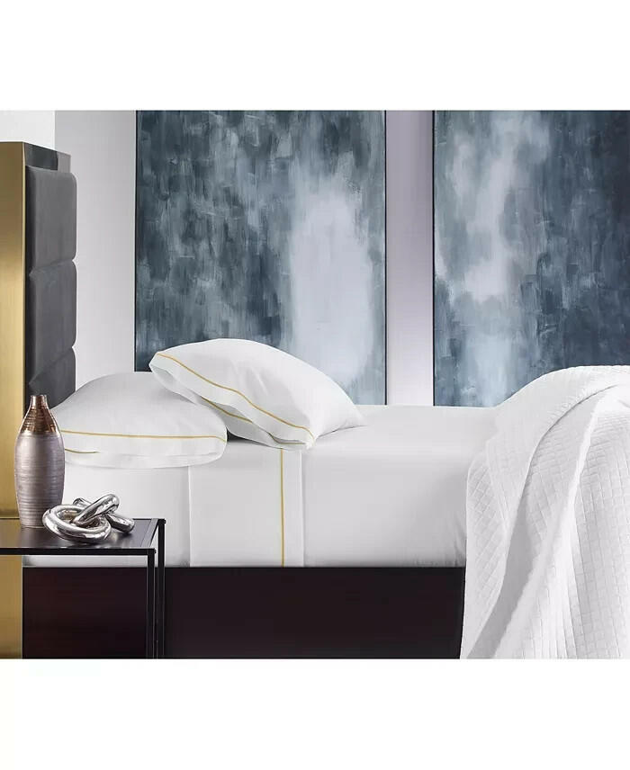 Hotel Collection Italian Percale Cotton King Sheet Set Soft Gold MSRP $500
