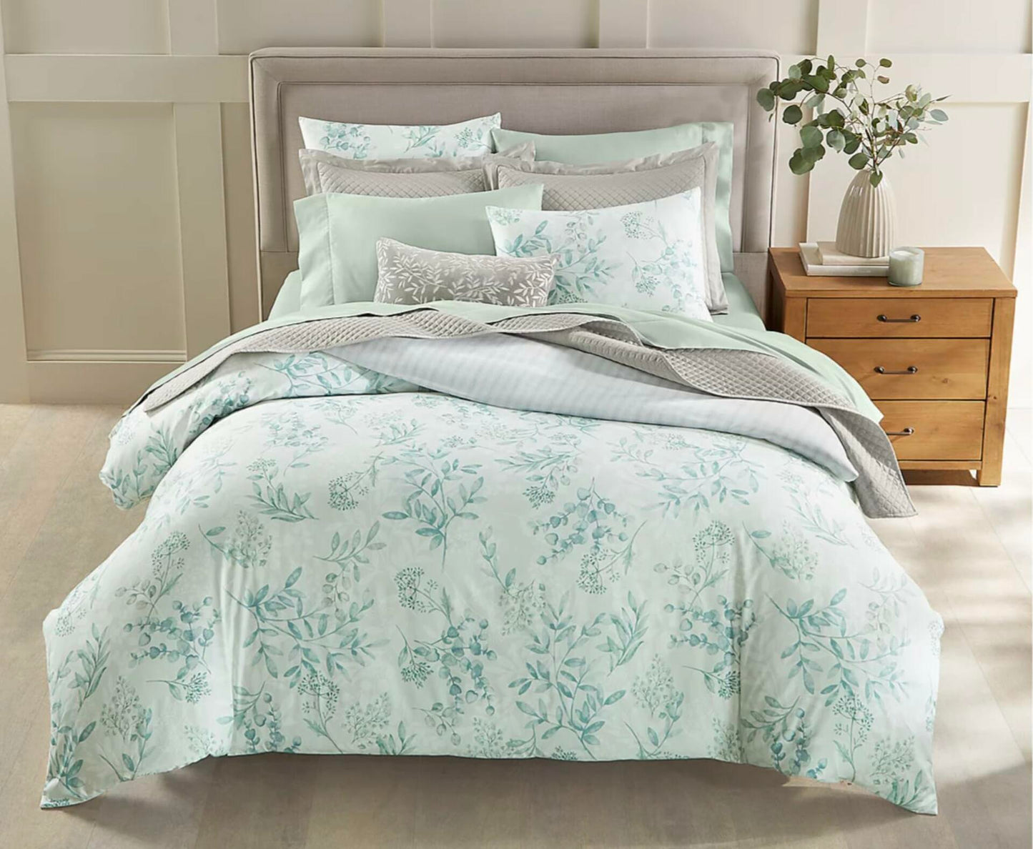 Charter Club Eucalyptus Garden Full Queen Comforter Set Green 3 Pc $200