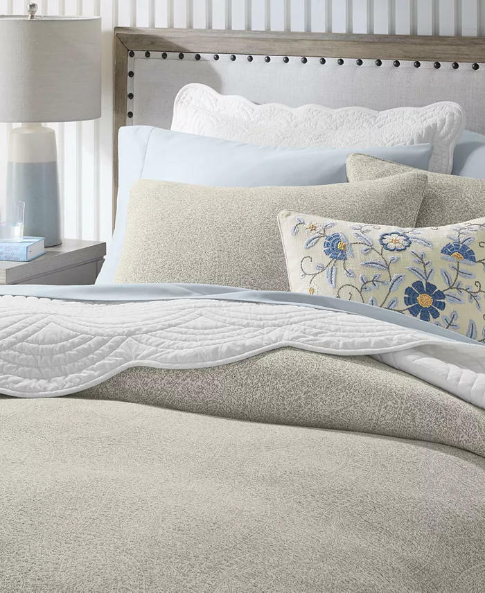 Charter Club Emilia Paisley King Three Piece Comforter Set Beige Blue $350