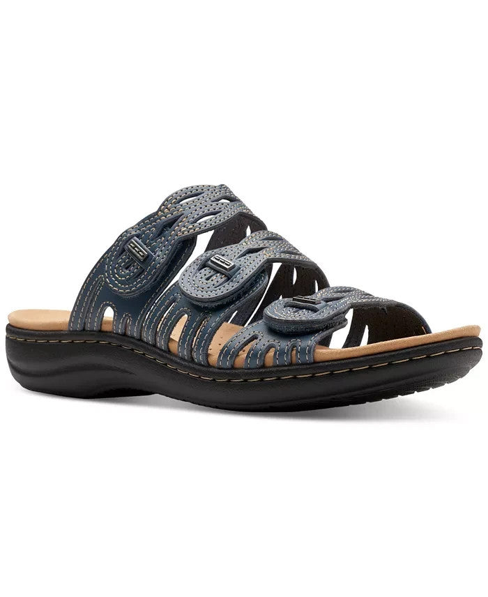 Clarks Laurieann Ruby Slide Sandals 11W Navy MSRP $90