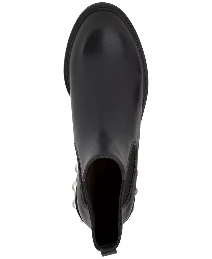 On 34th Womens Jeovana Pearl Chelsea Boots Black Faux Leather  MSRP $119.50