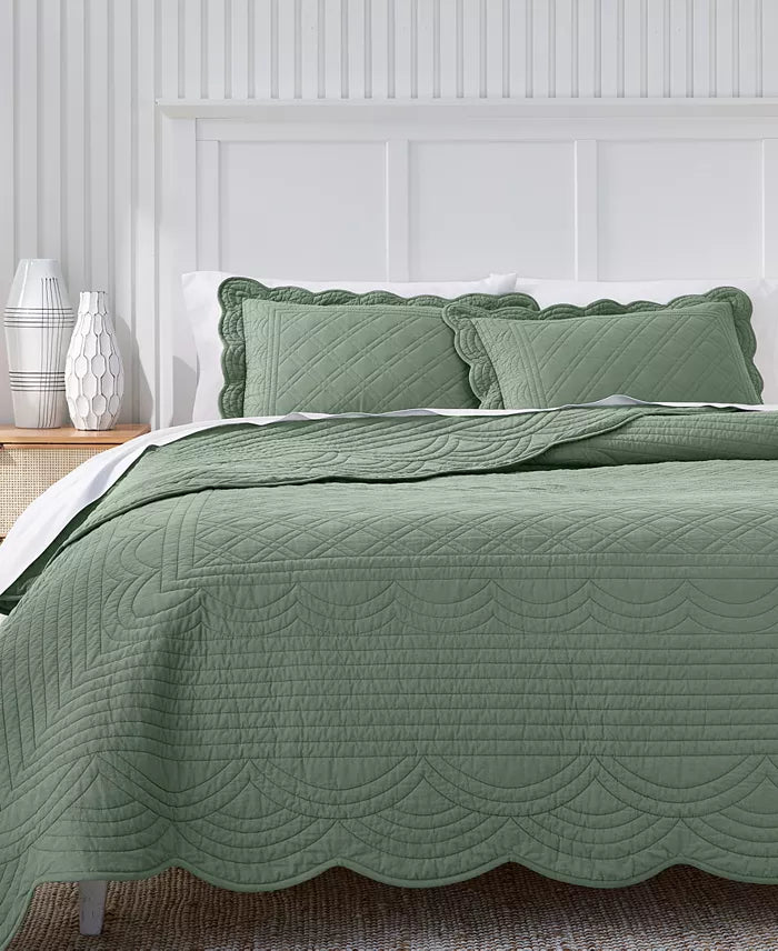Charter Club Bailey Scallop 3-Piece Quilt Set – Full/Queen