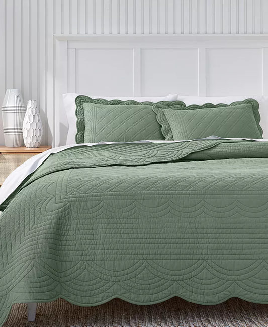 Charter Club Bailey Scallop 3-Piece Quilt Set – Full/Queen